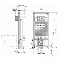Инсталляция ALCAPLAST комплект 5 в 1 с кнопкой хром