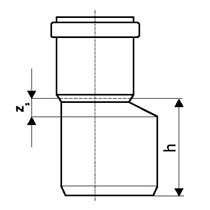 Редукция канализационная. Переход кан. ПП 50x32 мм