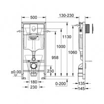 Инсталляция GROHE Rapid SL 38750 в комплекте с кнопкой